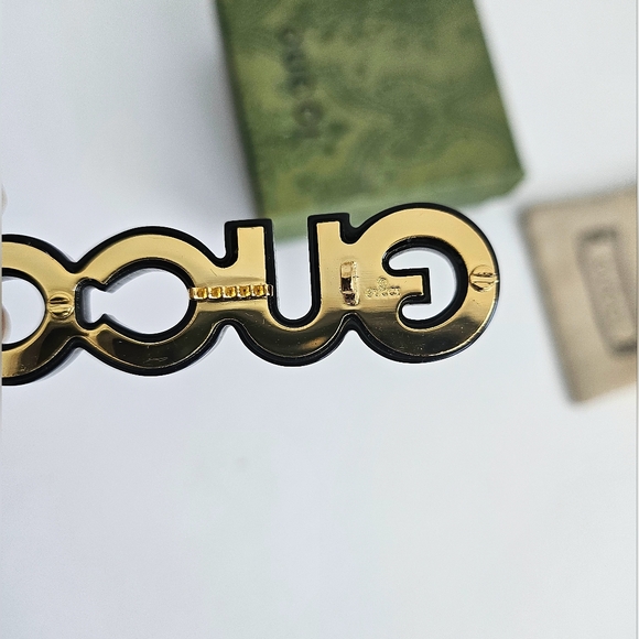 New Unused Gucci Crystal & Stud Barrette/Hair Clip - Picture 5 of 11
